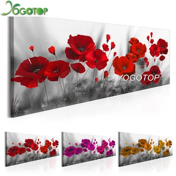 

YOGOTOP large Diamond Embroidery abstract Poppy flower Square/Round Diamond Painting Mosaic Full Display 5D DIY Rhinestone YY655