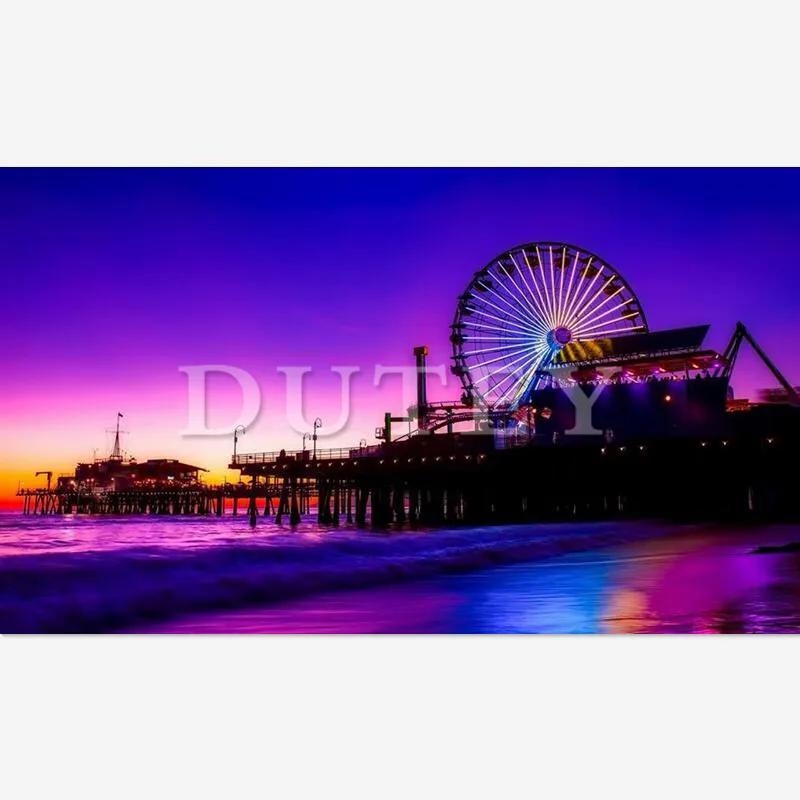 Full Square Diamond 5d Diy Diamond Painting Santa Monica Pier Embroidery Cross Stitch Mosaic Home Decoration Gift Xy1 Diamond Painting Cross Stitch Aliexpress