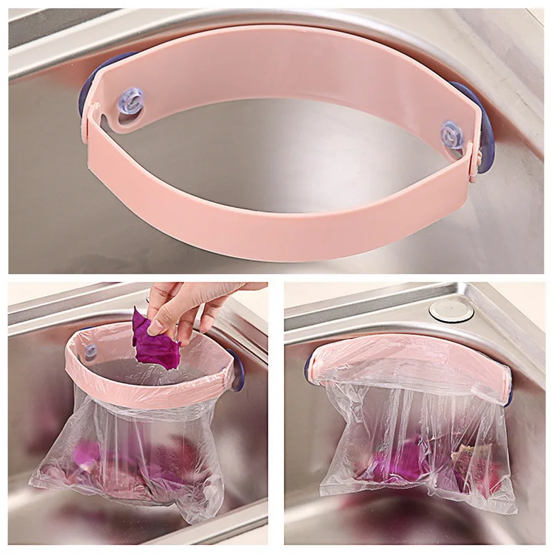

Dozzlor Trash Rack Storage Garbage Bag Holder Kitchen Sink Garbage Sucker Clip Deodorant creative product for family cleaning