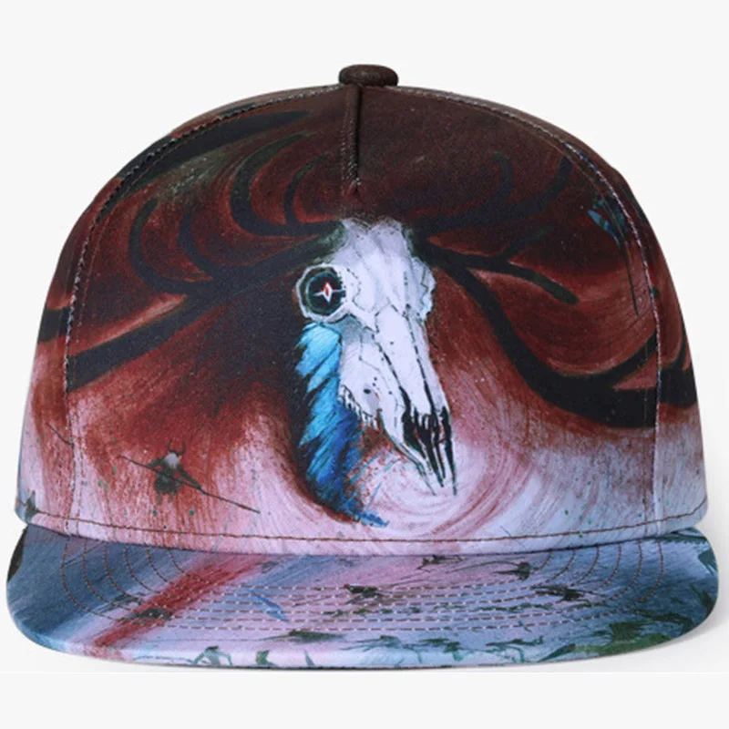 Women Men 3D Printing Baseball Cap Unisex Flat Hop Hip Snapback Caps Fashion Boys Girls Urban Personality Adjustable Hat CP0029 (3)