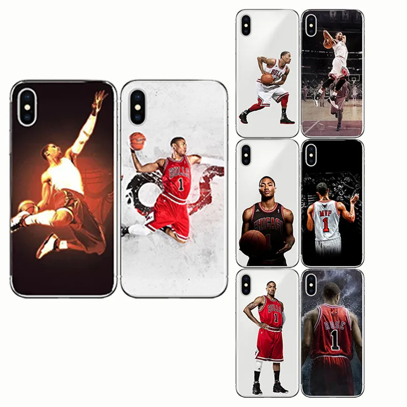 

Basketball star Derrick Rose Phone Case Soft TPU Cover for Apple Iphone 6 6S 7 8 plus XR X 5 5S SE
