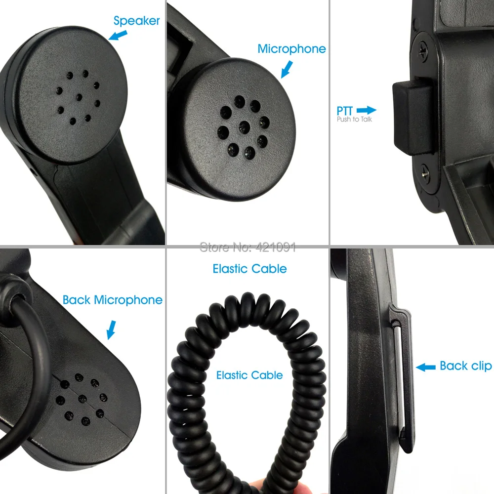 2 Pin Telephone Speaker Microphone for Kenwood Baofeng UV5R 888S 8