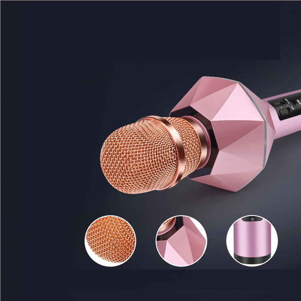 VOBERRY микрофон bluetooth для караоке детей беспроводной Bluetooth с динамиком вспышка