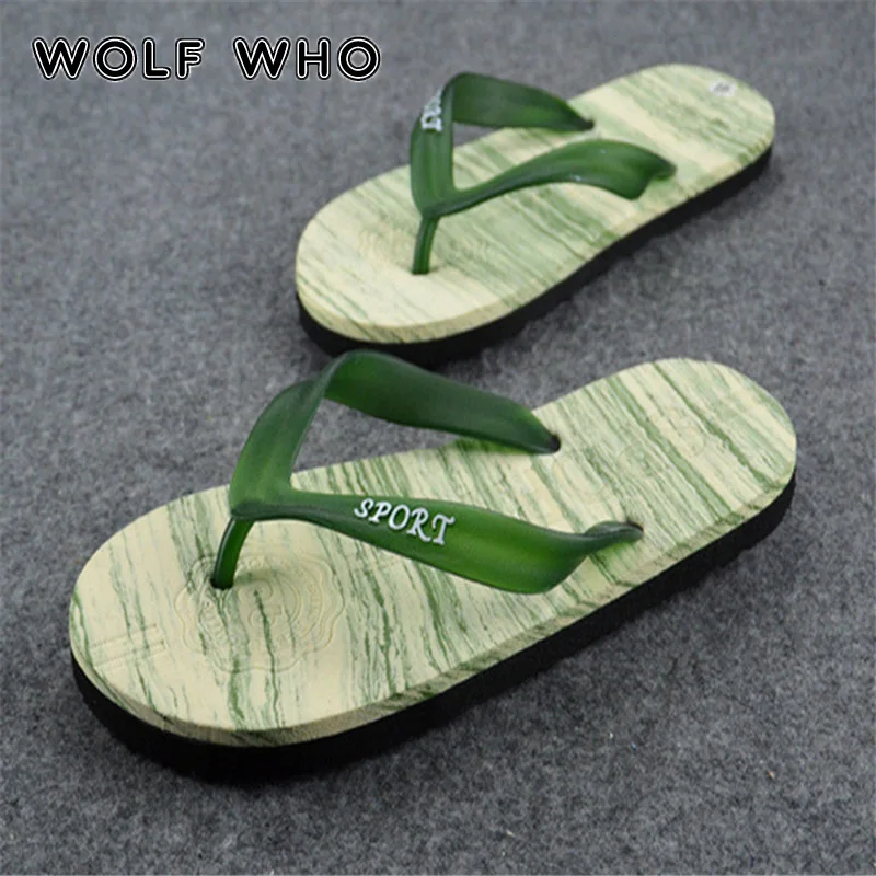 

WOLF WHO Fashion Men Flip Flops High Quality Comfortable Beach Sandals Shoes for Men Male Slippers Casual Shoes Meskie kapc X166