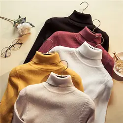 Urtleneck вязаный свитер Женский Повседневный пуловер женские осенние зимние топы корейские свитера Мода 2019 женский свитер новый YF400