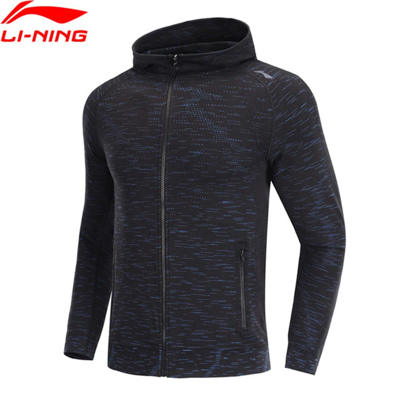 

Li-Ning Men Running Series Hoodie Slim Fit Cotton Viscose Polyester Spandex LiNing Comfort Sports Sweater AWDP099 CJFM19