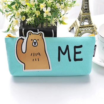 

Canvas Cartoon Animals Printing Small Cosmetic Bag For Mascara Eyeliner Cute Mini Women Makeup Bag Zipper