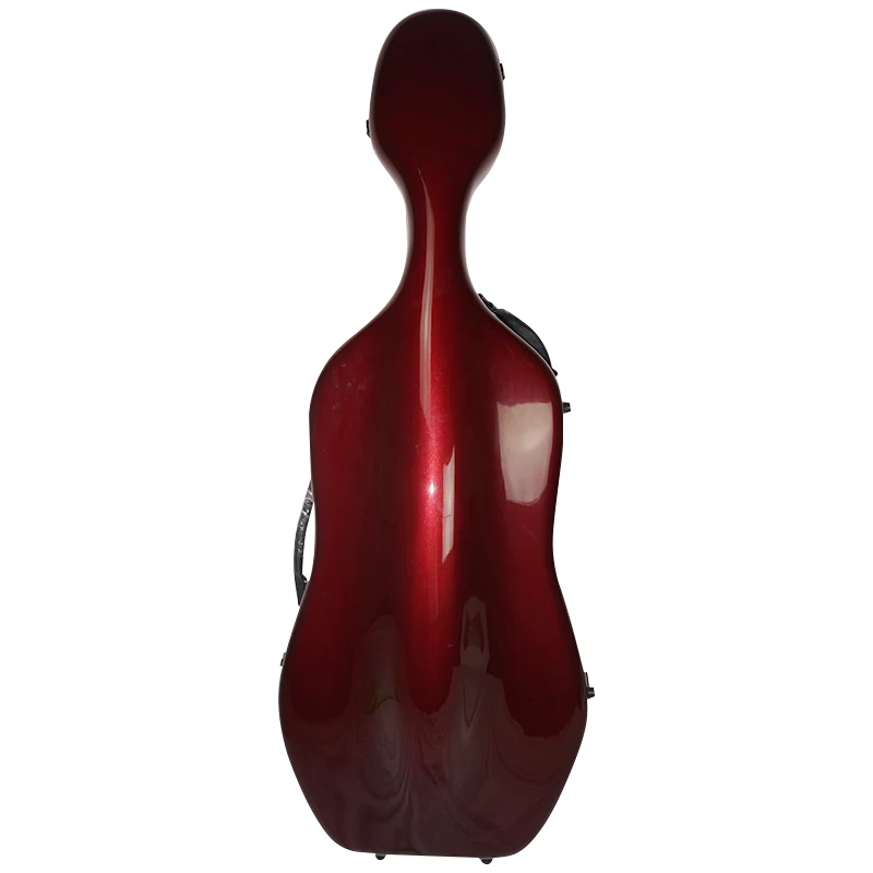 New cello case 4/4 red wine glass fiber reinforced plastic cello box