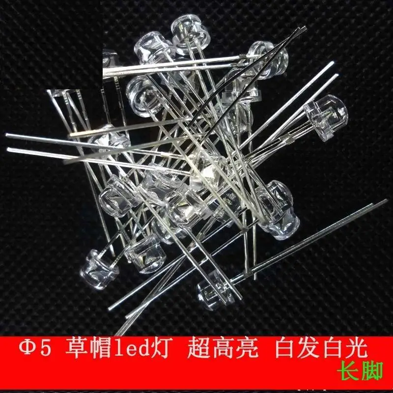 Buy 1000pcs/lot Free shipping 5MM LED lights super bright white straw hat astigmatism yellow hat white long legs for only 20 USD Buy 1000pcs/lot Free shipping 5MM LED lights super bright white straw hat astigmatism yellow hat white long legs for only 20 USD