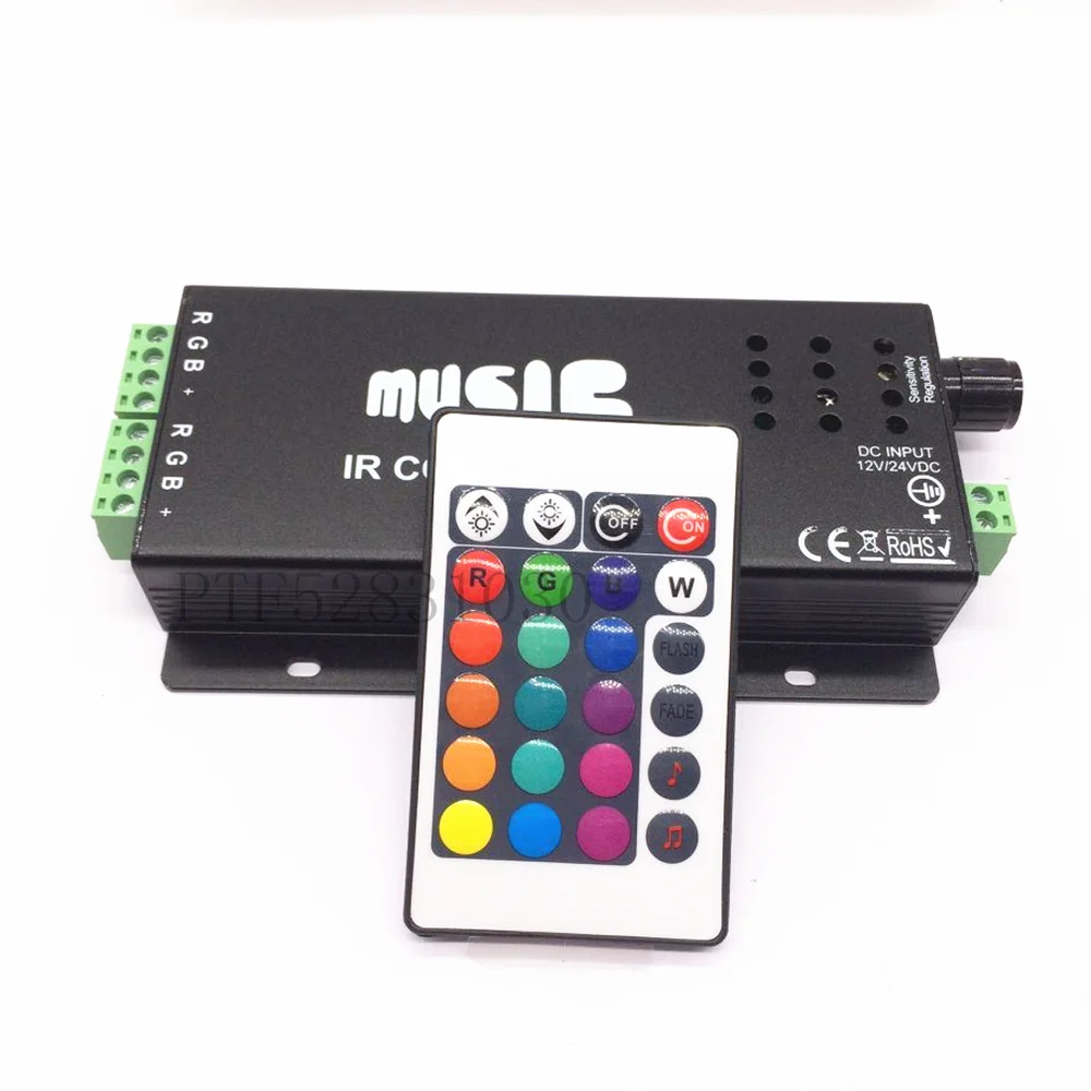 2017 best price DC12-24V 24 Keys music controller IR remote RGB controller Sound Sensitive for 5050 3528 led strip light lamp e27 led bulb rgb 12w led lamp led lights bulbs wireless bluetooth dimmable audio 4 keys remote controller