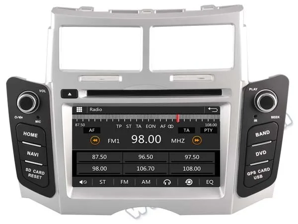 Clearance Car Gps Dvd Head Unit Radio for Toyota Yaris 2007-2011 Navigation Phone Mirror Link HD Multimedia 3G WIFI DVR SWC After Market 3