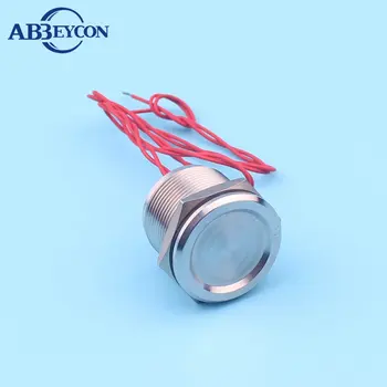 

25mm Self locking IP68 SPST Aluminium Normally Open ON OFF 12V Waterproof Chamfer Head Touch Wired Piezo Push Button Switch