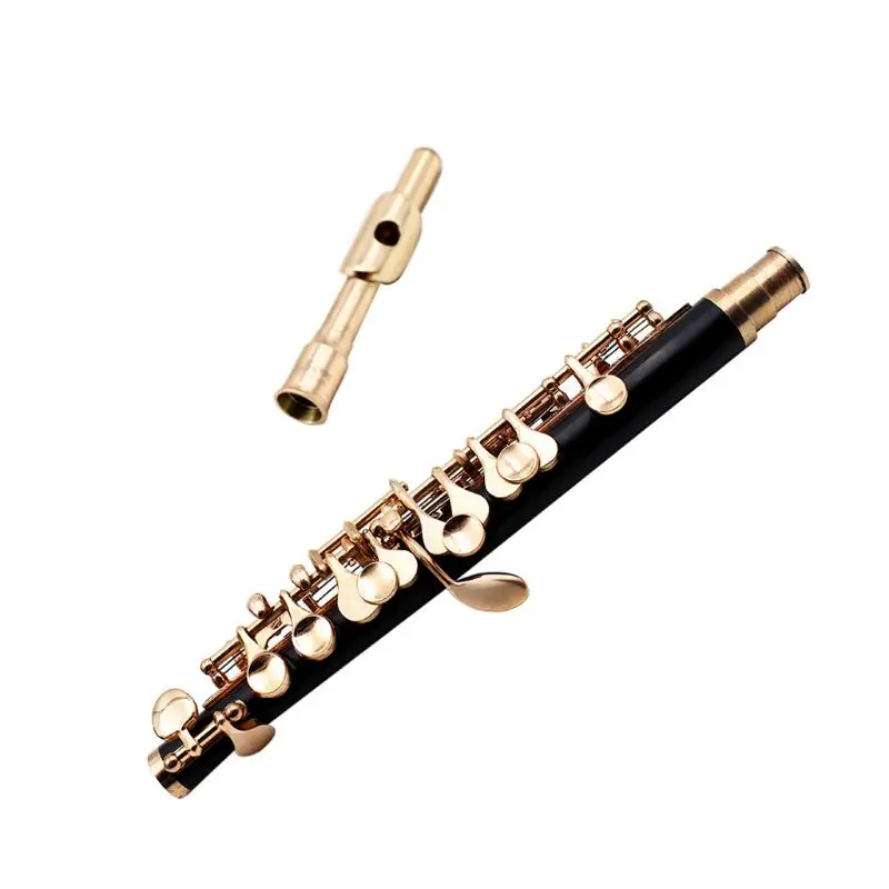 

C Key Tone Half-size Flute Piccolo Musical Instrument with Screwdriver Cleaning Stick Padded Case