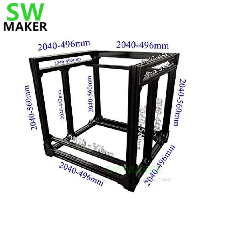 

BLV mgn Cube 3D Printer Aluminum Extrusion Frame Full Kit w/ Nuts Screw Bracket Corner F/ CR-10 365mm Z height Free shipping
