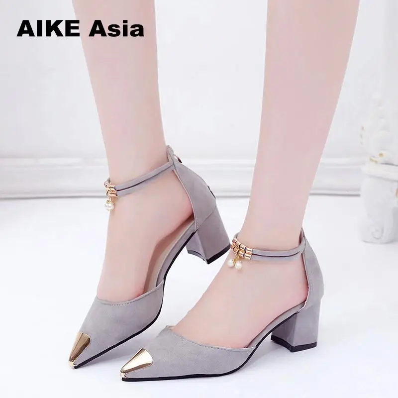 

Summer Women Shoes tenis femininoSide with Pointed Toe Pumps Dress High Heels Boat Wedding pearl Gladiator Sandals Women