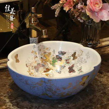 

Manufacturer Mixed Batch for Art Bonjingdezhen Washbasin Petals Various Sanitary Bathroom Upper Washbasin Ceramics 009
