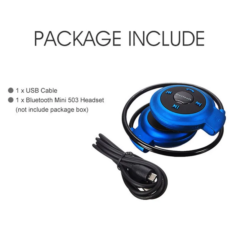 VAORLO Mini 503 Bluetooth Headphones Sports Wireless Headsets TF/Micro SD Card Neckband Stereo Bluetooth Earphones With MIC FM