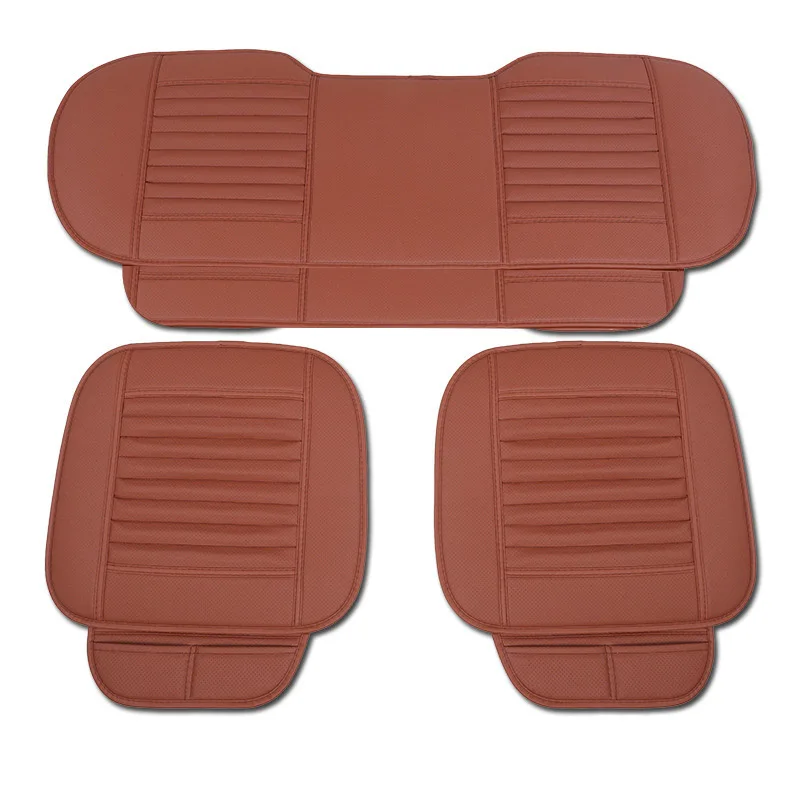 3pcs/Set Ventilated Car Seat Cushion PU Leather+Bamboo Charcoal Car
