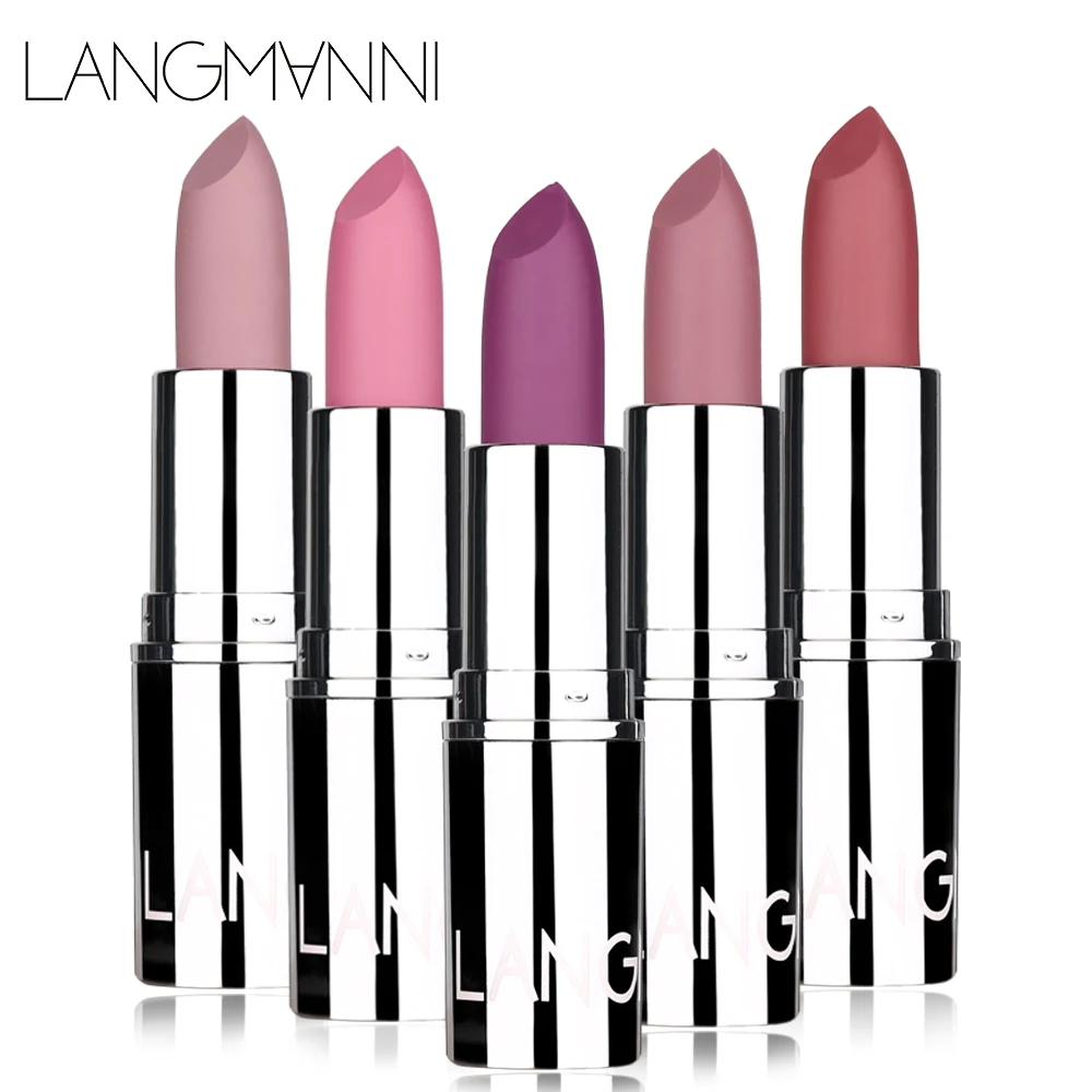 

LANGMANNI 8 colors Lipstick Bullet shaped Matte waterproof Lipstick Non-stick Cup Lasting Moisturizing Lip Balm Makeup TSLM1