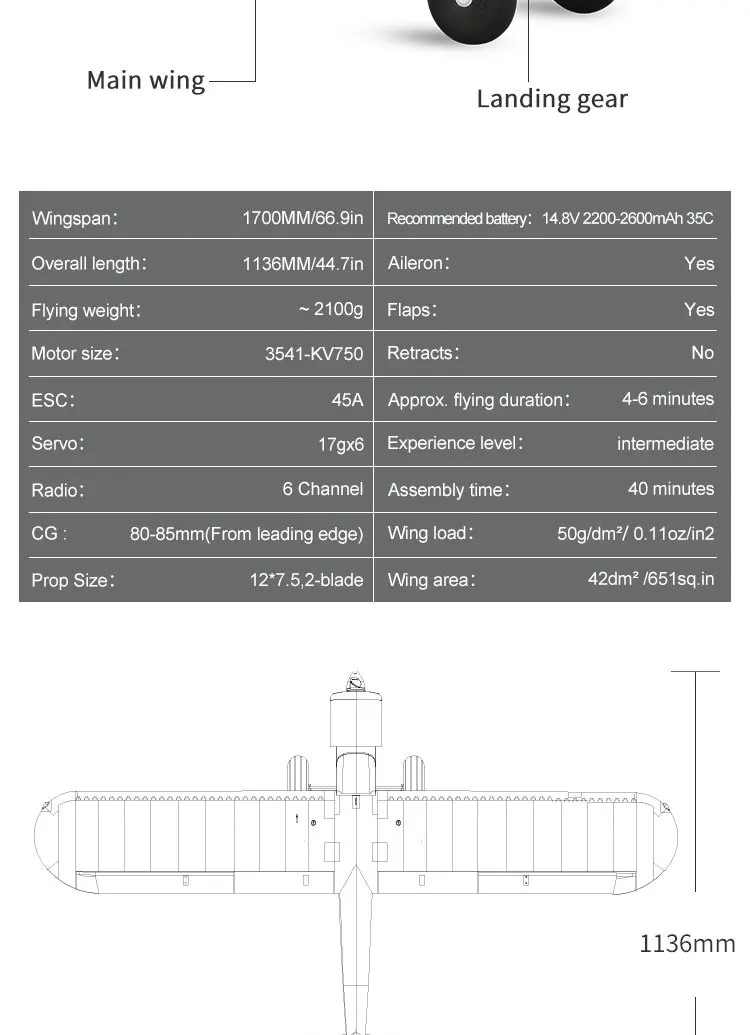 Радиоуправляемый самолет FMS Plane 1700 мм 1,7 м PA-18 J3 Piper Super Cub 4S 5CH с гироскопом авто Баланс PNP тренажер для начинающих модель самолета