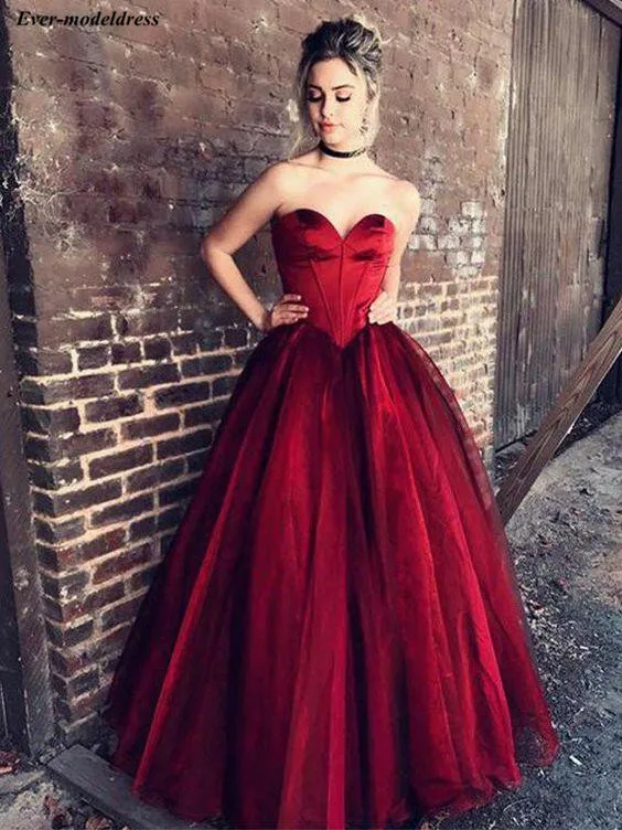 

2019 Ball Gowns Prom Dresses Long Sweetheart Zipper Back Floor Length Evening Dresses Party Gowns Vestidos De Festa Cheap