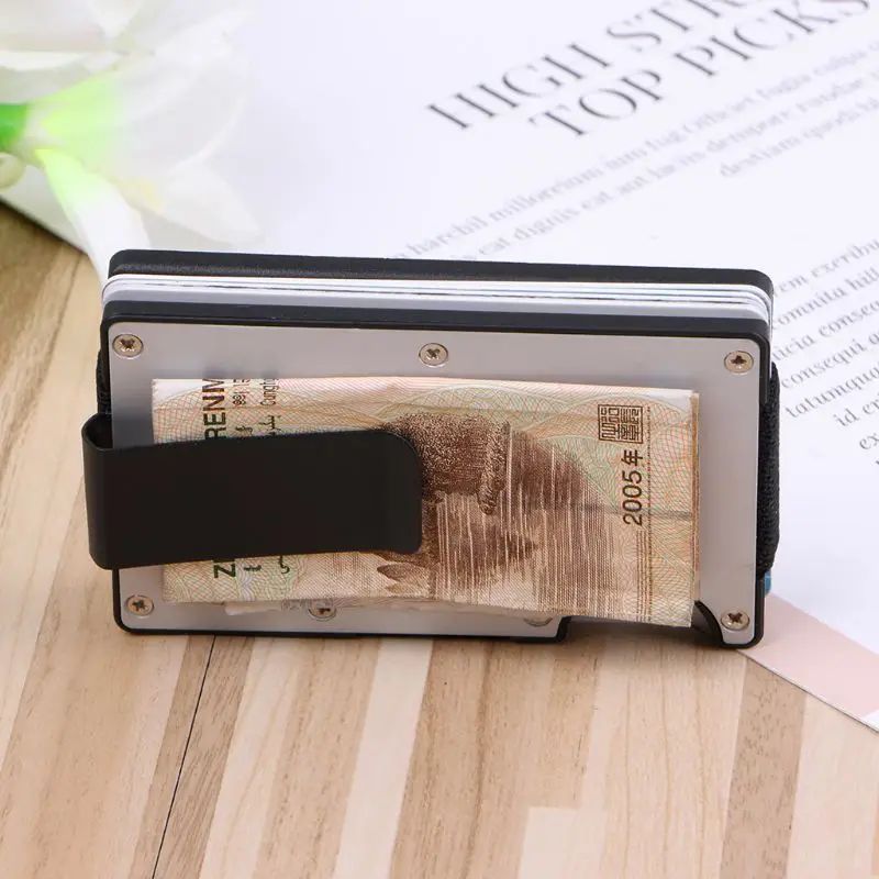 Горячая распродажа мужской держатель для карт RFID Блокировка ID Кредитная карта кошелек Алюминиевый Чехол Зажим для денег органайзер для карт