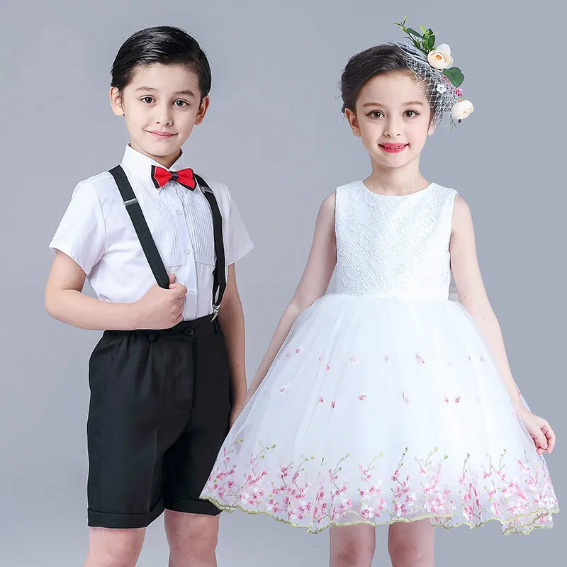 Children's Day chorus service costumes new kindergarten pupils bib pants choir performance