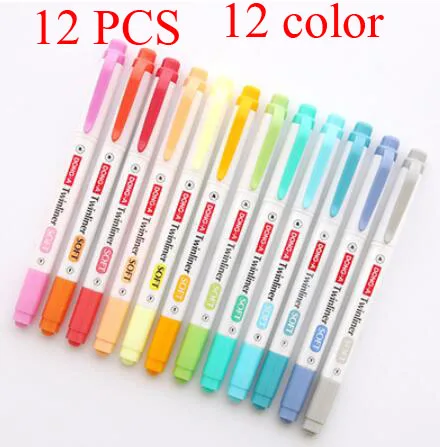 

Non zebra mildliner highlighter pen Fluorescent pen marker Pastel Soft Color Watercolor pens Student Stationery School Supplies