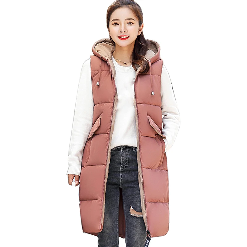 women winter vest long cotton padded warm autumn female