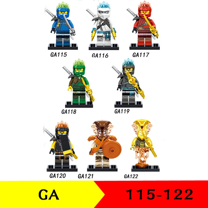 

NEW Compatible LegoINGlys Ninjagoes Movie Figures Jay Zane Llyod Swprd Brown Gold Pyro Snake Building Blocks Weapon Toys Gifts
