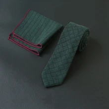 Mantieqingway хлопок плед галстук с рисунком носовой платок Набор для мужской рубашки бизнес смокинг шеи галстуки Gravatas узкий галстук