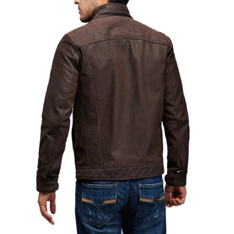 De Manteau Vestes D'hiver Hommes Marque 161 Maplesteed Foncé Véritable Vachette Cuir Peau Veste En Bomber Brun 0YC1q4