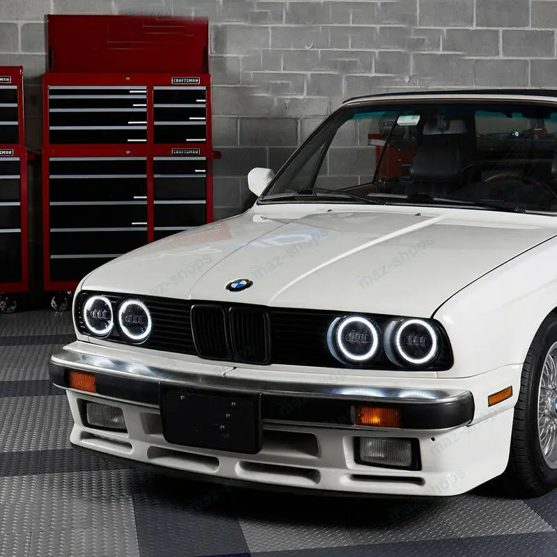 4*120 мм Белый CCFL ангельские глазки Halo Кольца для BMW E30 E32 E34 1984-1990 автомобильный Стайлинг дьявол фара Demon DRL