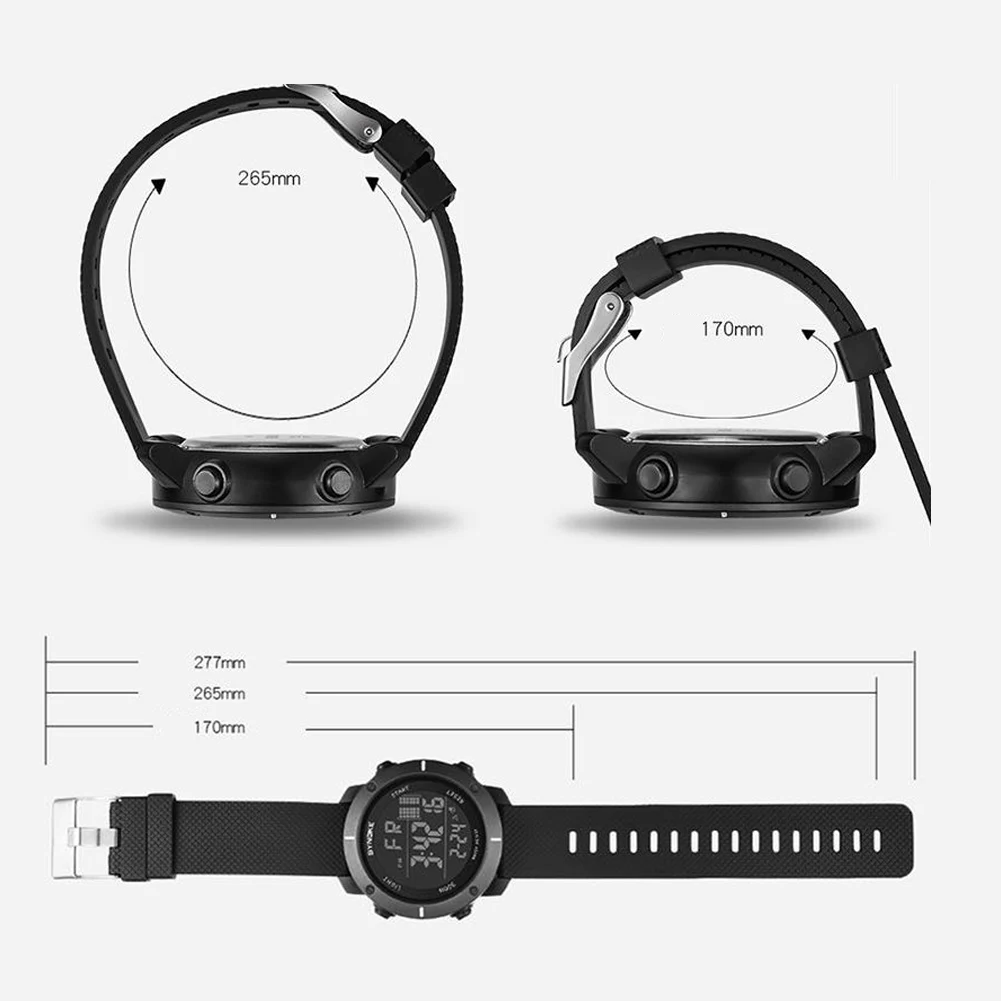 Mode Männer Luminous Outdoor Sport Digitale Armbanduhr Uhr 50 mt Wasserdicht