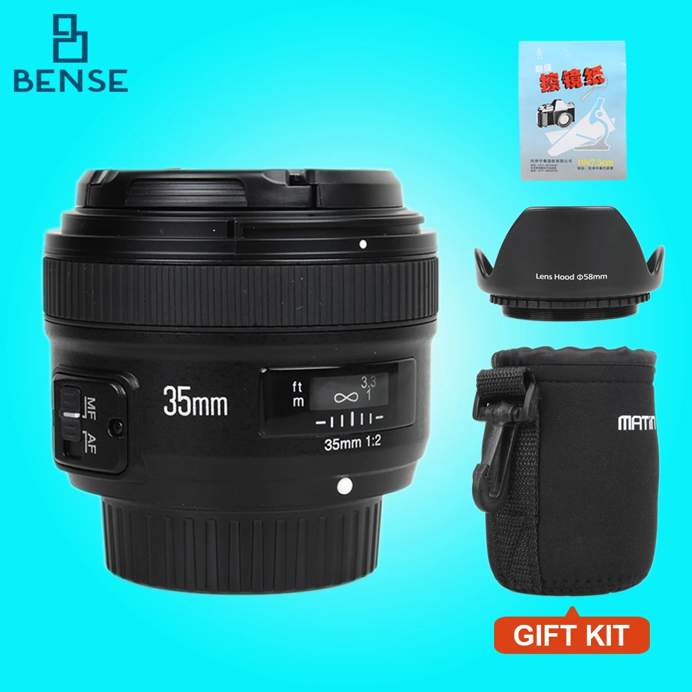  Yongnuo YN35mm F2 lens Wide-angle Large Aperture Fixed Auto Focus Lens for nikon D7100 D3200 D3300 D3100 D5100 D90 DSLR Cameras 