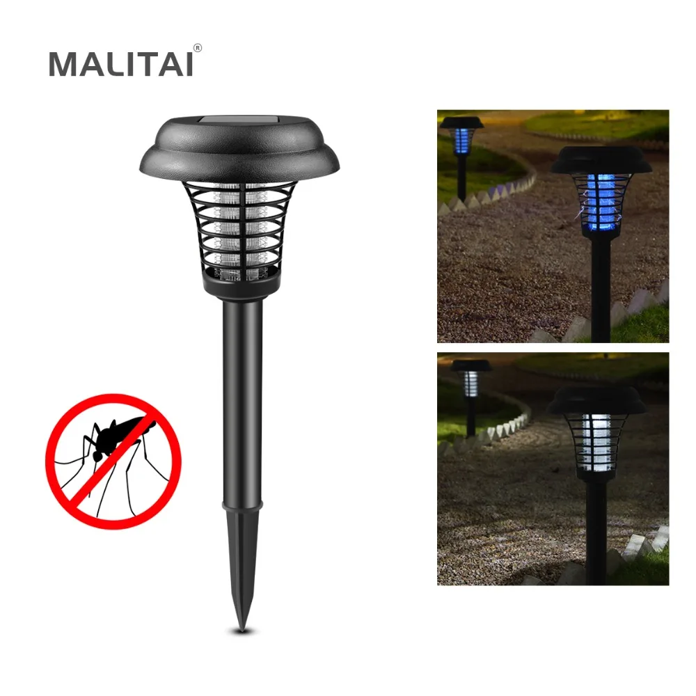 Electric Fly Bug Zapper Mosquito Insect Pest Killer Solar LED Light Control Lamp