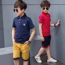 Новые детские комплекты летней одежды для мальчиков, футболка и шорты, спортивный костюм для мальчиков 4, 6, 8, 9, 10, 12 лет