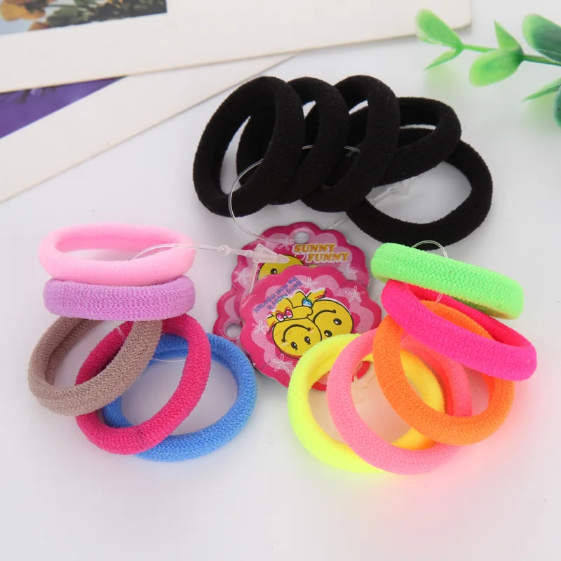 

5pcs New Fashion Scrunchies Children Elastic Hair Bands Solid Black Cotton Hairbands Accessories For Girl Bandage Head Kids Gum