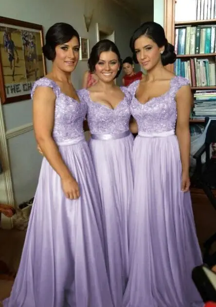 

Free Shipping ! Cheap Price ! 2016 New Arrival Cap Sleeves Applique Chiffon Pink Blue Red lilac Purple Evening Dresses HL33012