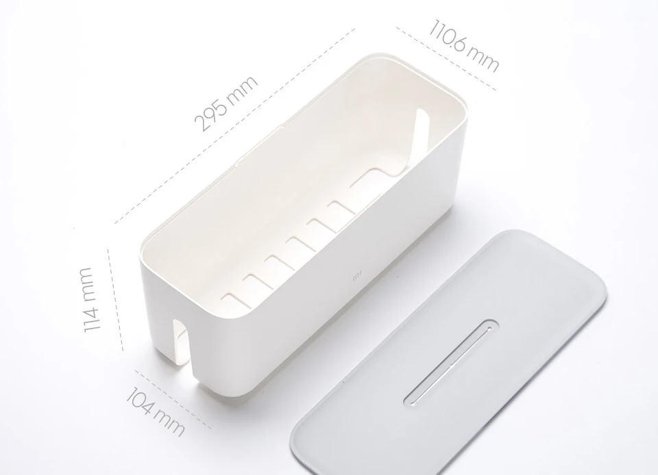 Xiaomi Power Cable Collector Cable Storage Box Cord Organizer ABS Storage Box Detachable Cover Simple and Stylish Design White (15) 