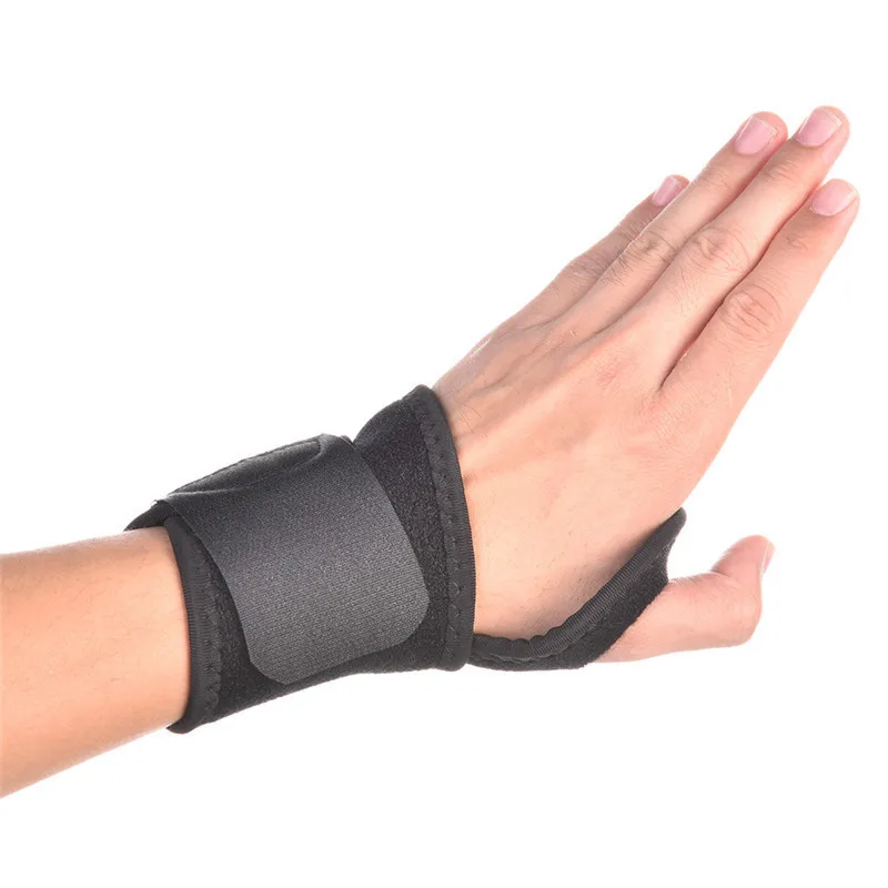 Black Adjustable Wristband Wrist Support Weight Lifting Training Wrist Guard Brace Straps Wraps