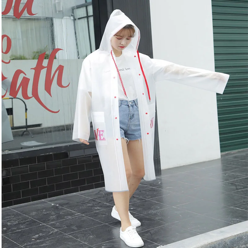 

Transparent Long Thicken EVA Adults Raincoat For Outdoors Travel Camping Fishing Rainwear Suit Men Women Waterproof Rain Coat