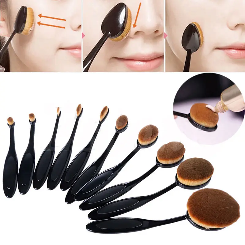 

10PCS/SET Make up Brush Shape Makeup Brushes Set Multifunction Foundation Brush Kits Black Golden Colors For Lady Women