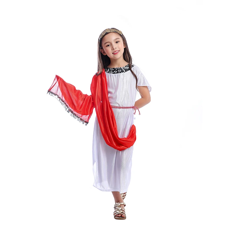 

Girls Ancient Roman Princess Greek Goddess Fancy Dress-Up Halloween Costume