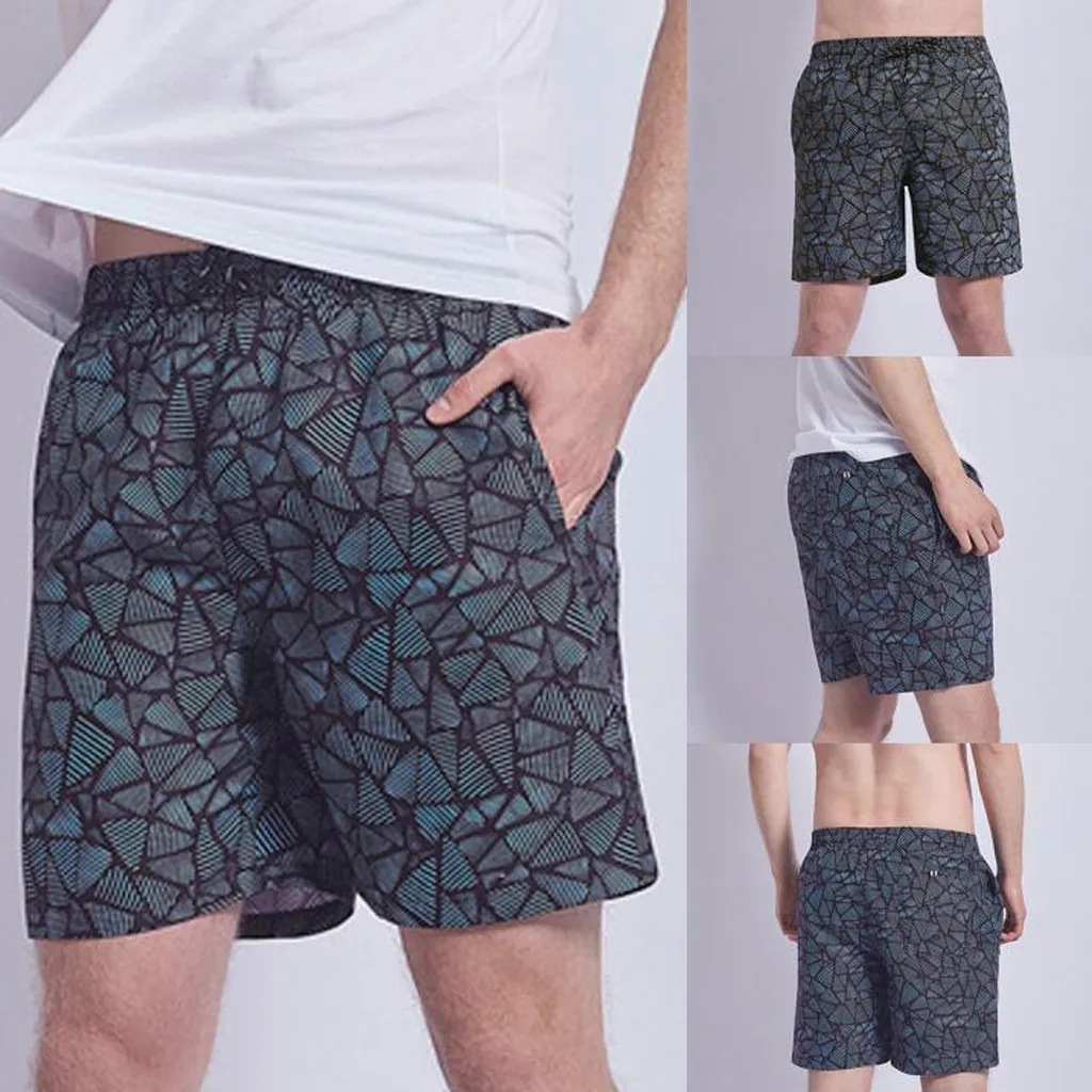 

Men Swimming Trunks Drawstring Swim Briefs Bathing Suit Bermuda Surf Beach Wear Pockets Man Board Swimwear #7