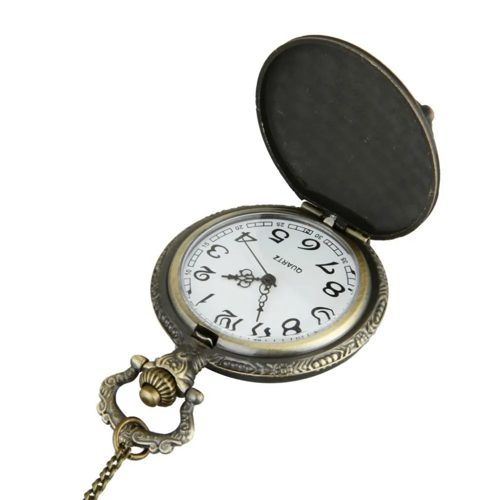 Карманные часы Happy Bear милый сувенир под старину Бронзовый рельеф дизайн кварцевый камень для отдыха детский подарок