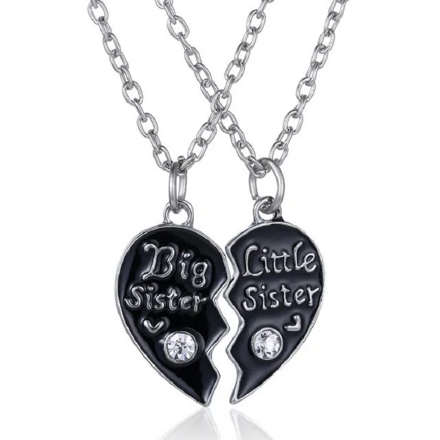 2p sisters pendant necklace broken heart puzzle jewelry unique