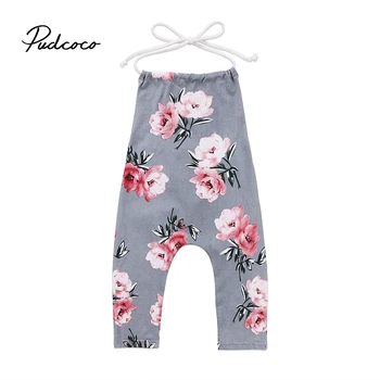 

0-6Y Toddler Baby Girl Summer Clothes Sleeveless Backless Halter Floral Romper Jumpsuit Outfits Sunsuit Children Clothes