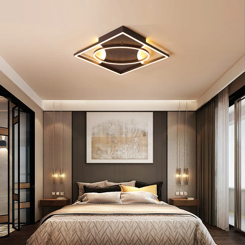 

Modern led chandeliers rectangular chandelier lighting dining room bedroom living room decorative contemporary creative bar lamp