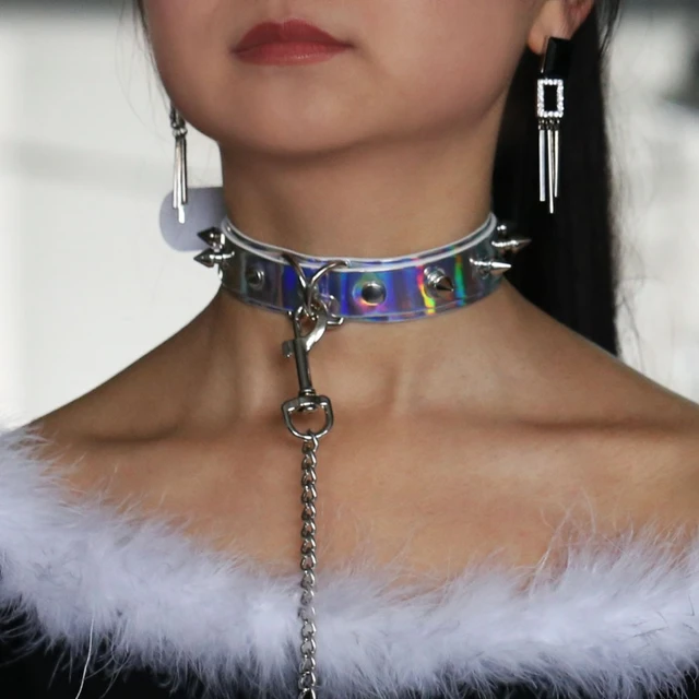 New Design Sexy Choker Collar Long Chain Big Round Leather Choker Bondage  Goth Jewellery Women Gothic Necklace Punk Jewelry - Necklace - AliExpress